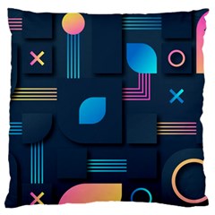 Gradient Geometric Shapes Dark Background Standard Premium Plush Fleece Cushion Case (one Side)