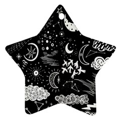 Vector Set Sketch Drawn With Space Ornament (star)