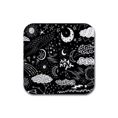 Vector Set Sketch Drawn With Space Rubber Square Coaster (4 Pack)