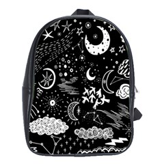 Vector Set Sketch Drawn With Space School Bag (large)