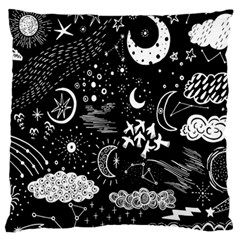 Vector Set Sketch Drawn With Space Large Cushion Case (two Sides)