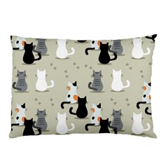 Cute Cat Seamless Pattern Pillow Case by Ravend