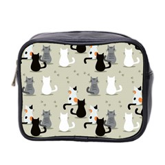 Cute Cat Seamless Pattern Mini Toiletries Bag (two Sides)