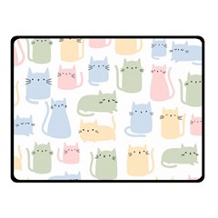 Cute Cat Colorful Cartoon Doodle Seamless Pattern Fleece Blanket (small)