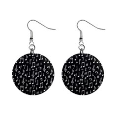 Chalk Music Notes Signs Seamless Pattern Mini Button Earrings