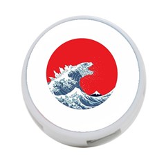 The Great Wave Of Kaiju 4-port Usb Hub (two Sides) by Cendanart