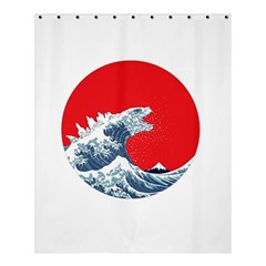 The Great Wave Of Kaiju Shower Curtain 60  X 72  (medium)  by Cendanart