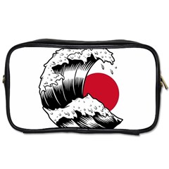 Japanese Sun & Wave Toiletries Bag (one Side) by Cendanart