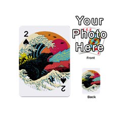 Retro Wave Kaiju Godzilla Japanese Pop Art Style Playing Cards 54 Designs (mini) by Cendanart