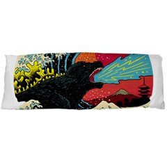 Retro Wave Kaiju Godzilla Japanese Pop Art Style Body Pillow Case (dakimakura) by Cendanart