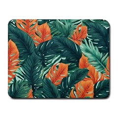Green Tropical Leaves Small Mousepad by Jack14