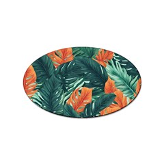 Green Tropical Leaves Sticker (oval) by Jack14