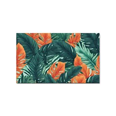 Green Tropical Leaves Sticker (rectangular) by Jack14