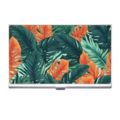 Green Tropical Leaves Business Card Holder by Jack14