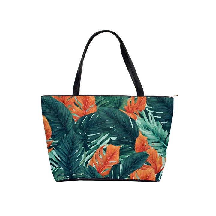 Green Tropical Leaves Classic Shoulder Handbag