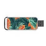 Green Tropical Leaves Portable USB Flash (One Side) Front