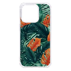 Green Tropical Leaves Iphone 14 Pro Tpu Uv Print Case by Jack14