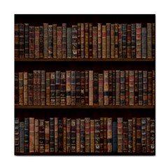 Old Bookshelf Orderly Antique Books Face Towel by Cendanart