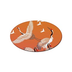 Japanese Crane Painting Of Birds Sticker Oval (10 pack)