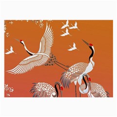 Japanese Crane Painting Of Birds Large Glasses Cloth