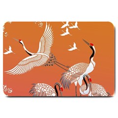 Japanese Crane Painting Of Birds Large Doormat