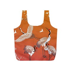 Japanese Crane Painting Of Birds Full Print Recycle Bag (S)