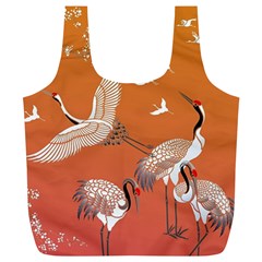 Japanese Crane Painting Of Birds Full Print Recycle Bag (XL)