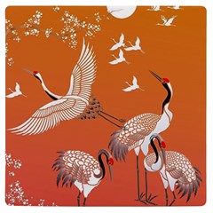 Japanese Crane Painting Of Birds Uv Print Square Tile Coaster  by Cendanart