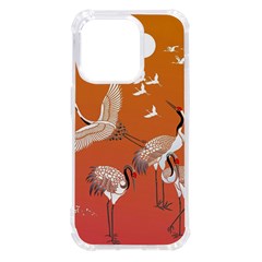 Japanese Crane Painting Of Birds iPhone 14 Pro TPU UV Print Case