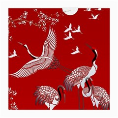 Japanese Crane Bird Art Medium Glasses Cloth