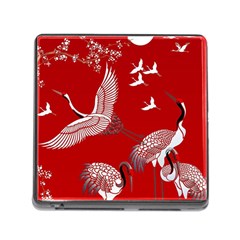 Japanese Crane Bird Art Memory Card Reader (square 5 Slot) by Cendanart