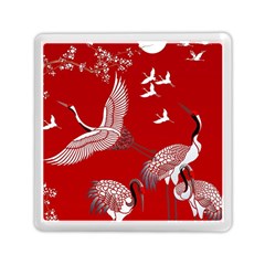 Japanese Crane Bird Art Memory Card Reader (square) by Cendanart