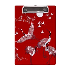 Japanese Crane Bird Art A5 Acrylic Clipboard by Cendanart