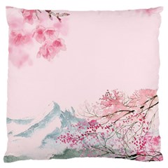 Pink Chinese Style Cherry Blossom Standard Premium Plush Fleece Cushion Case (two Sides) by Cendanart