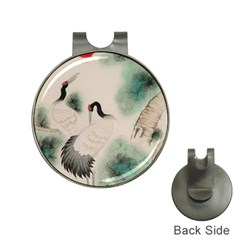 Japanese Crane Painting Of Bird Hat Clips With Golf Markers