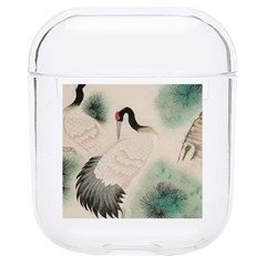 Japanese Crane Painting Of Bird Hard Pc Airpods 1/2 Case by Cendanart