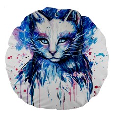 Cat Large 18  Premium Round Cushions by saad11