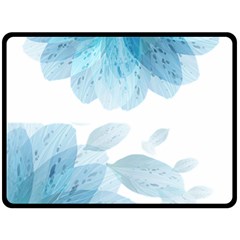 Blue-flower Two Sides Fleece Blanket (large) by saad11