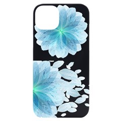 Blue-flower Iphone 14 Plus Black Uv Print Case by saad11
