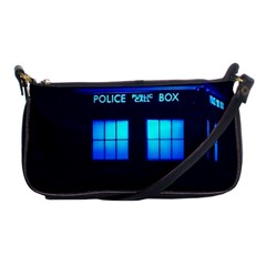 Blue Tardis Doctor Who Police Call Box Shoulder Clutch Bag by Cendanart