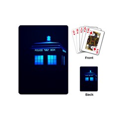 Blue Tardis Doctor Who Police Call Box Playing Cards Single Design (mini) by Cendanart