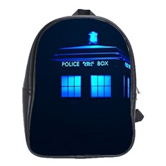 Blue Tardis Doctor Who Police Call Box School Bag (xl)