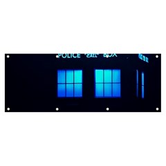 Blue Tardis Doctor Who Police Call Box Banner And Sign 8  X 3  by Cendanart