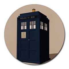 Tardis Doctor Who Minimal Minimalism Round Mousepad