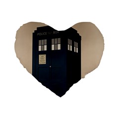Tardis Doctor Who Minimal Minimalism Standard 16  Premium Heart Shape Cushions