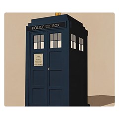 Tardis Doctor Who Minimal Minimalism Premium Plush Fleece Blanket (small) by Cendanart