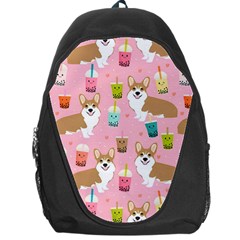 Corgi Bubble Boba Tea Pink Pattern Backpack Bag by Cendanart