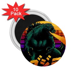 Godzilla Retrowave 2.25  Magnets (10 pack) 