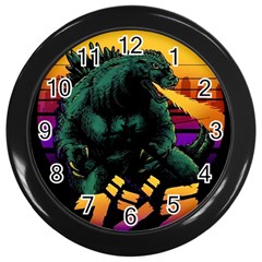 Godzilla Retrowave Wall Clock (Black)