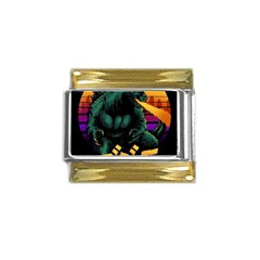 Godzilla Retrowave Gold Trim Italian Charm (9mm)